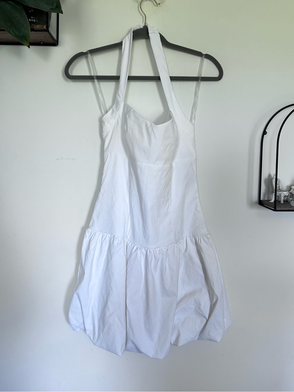 NWOT Wild Fable White Halter Neck Bubble Mini Dress Size Small